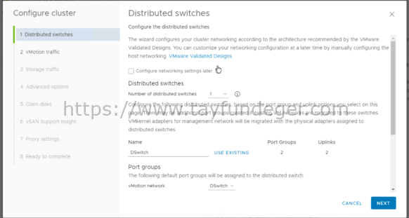 VSAN Distributed Switch