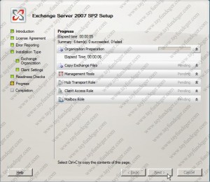 Exchange Server 2007 Progress