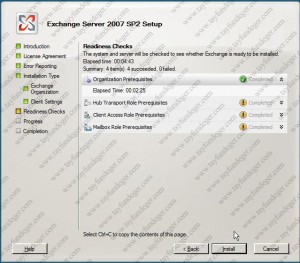 Exchange Server 2007 Readiness Check Complate