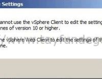 Hardware Version 10 vSphere Client ile yönetilemiyor