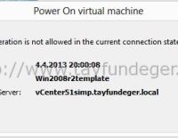 vCenter içerisindeki sanal makina Power on olmuyor..