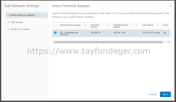 VCSA Network