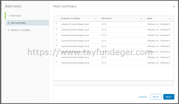 VSAN Add Hosts