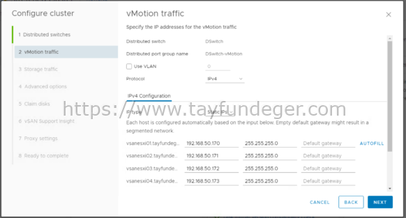 VSAN vMotion Traffic