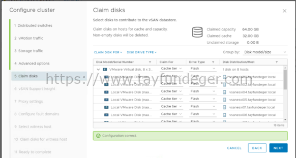 VSAN Claim Disks