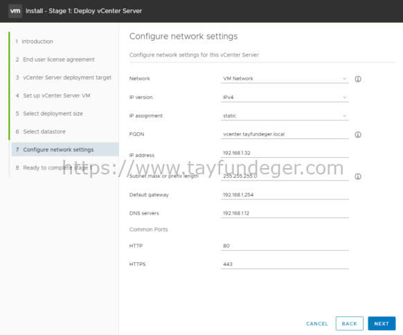 vCenter Server 7 Kurulumu