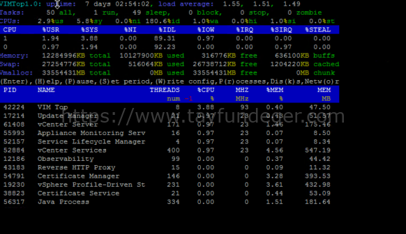 vCenter Server ve vimtop