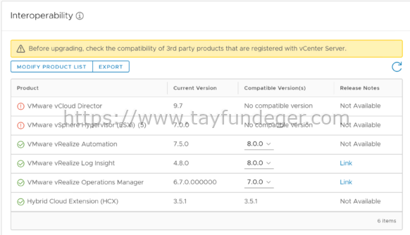 vCenter Server Update Planner