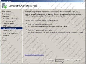 DHCP Stateless Mode