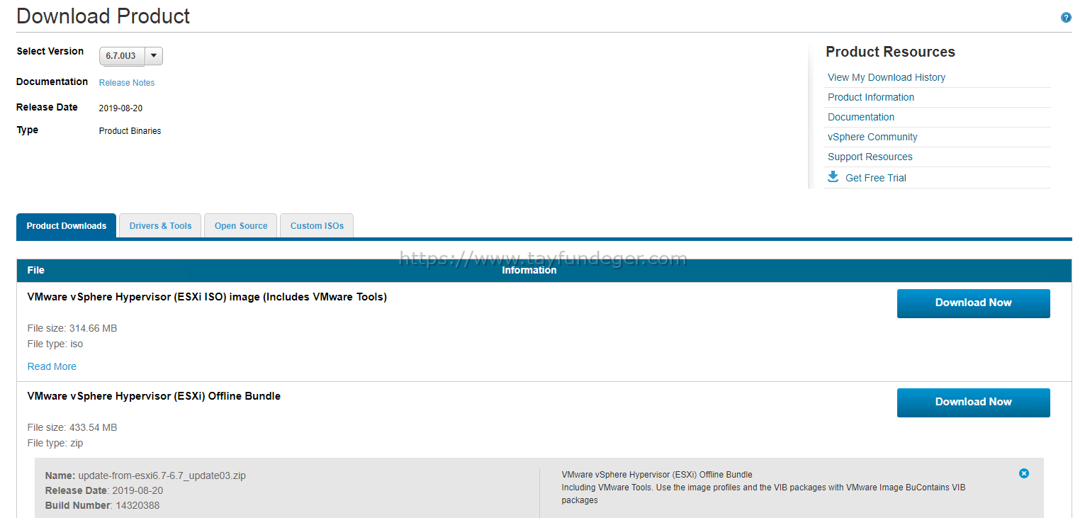 ESXi 6.7 U3 Download