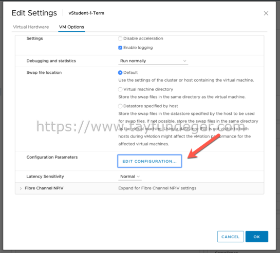 VM Edit Settings