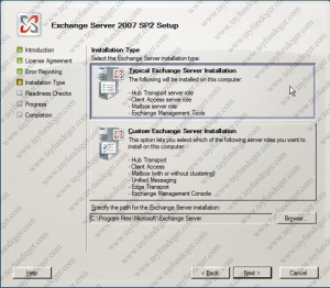 Exchange Server 2007 Installation Type