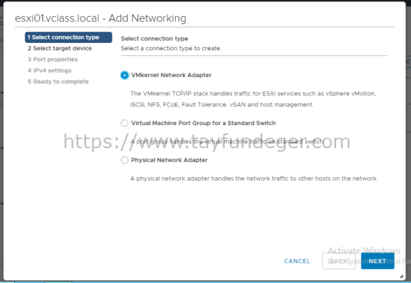 Add Vmkernel Port